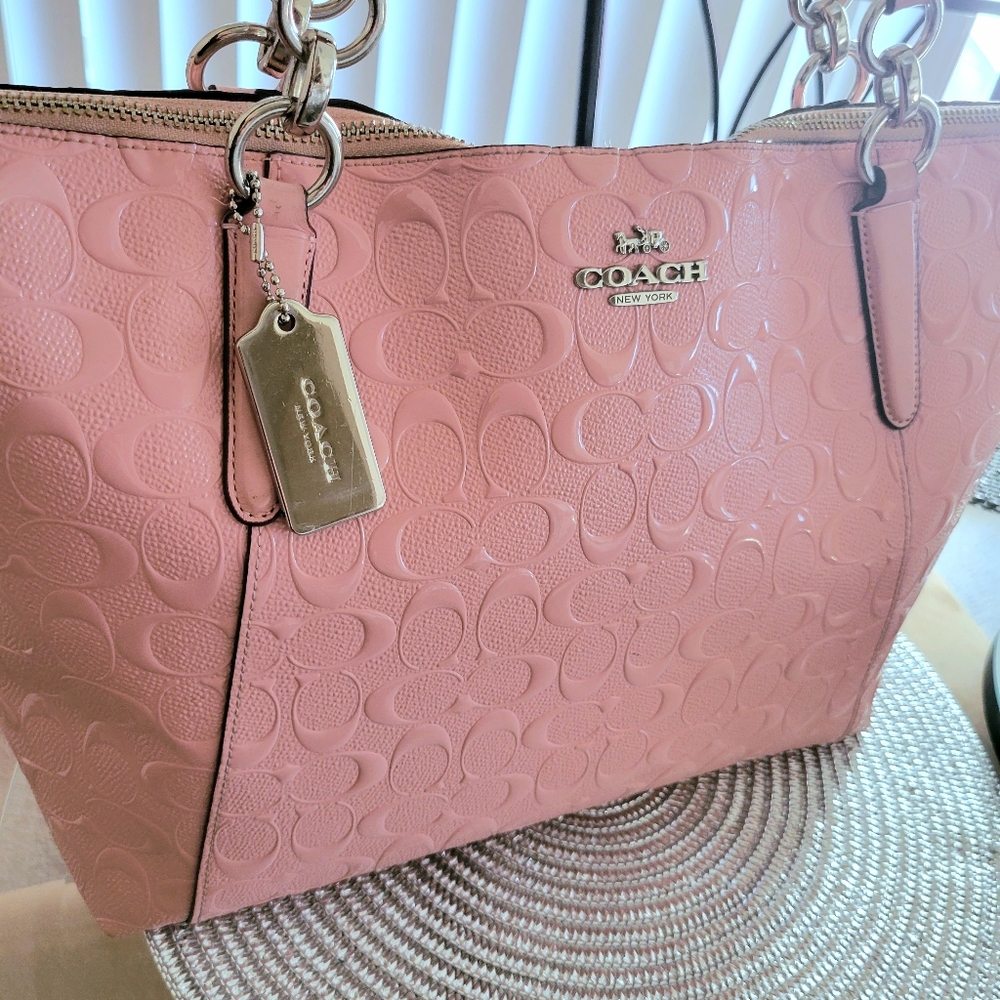 *SOLD* Authentic Coach Embossed Ava Tote Limited Edition with Silver Tag